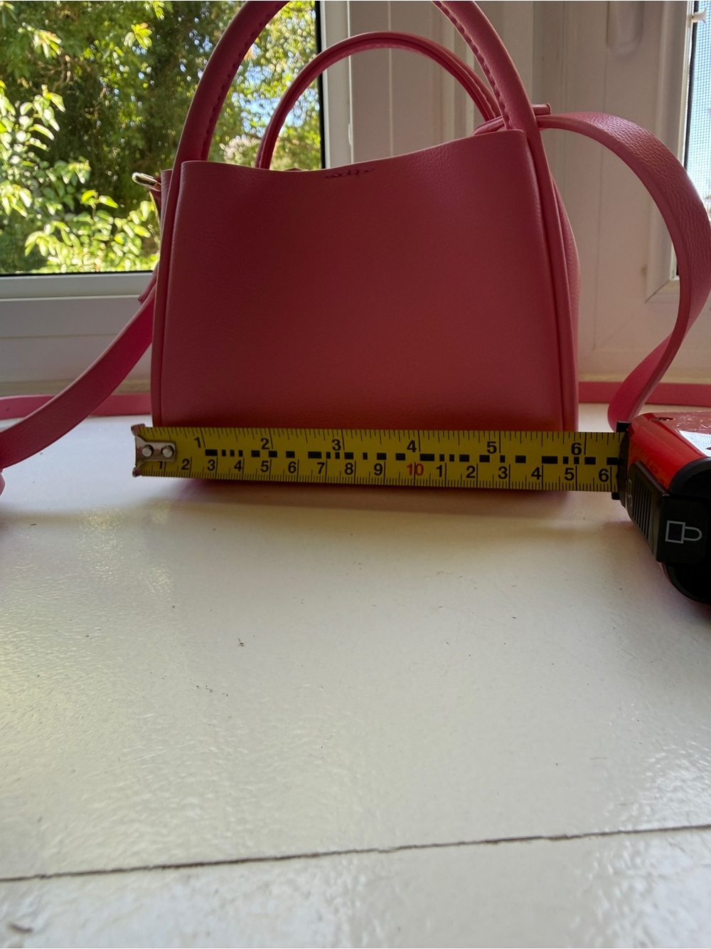 Anthropologie Rose Pink Top-Handle Crossbody - Picture 5 of 8